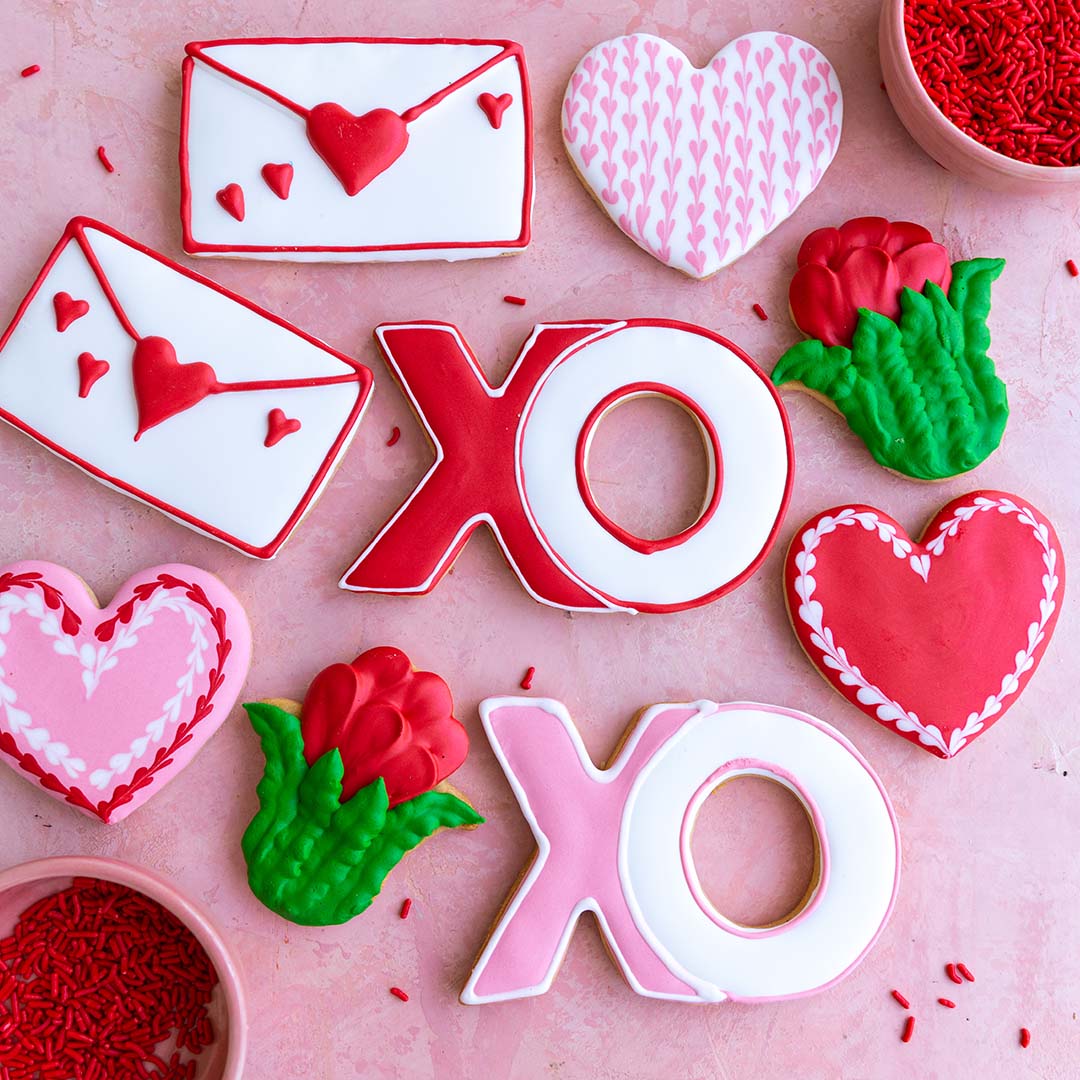 Valentines Day Decorated Cookie Set